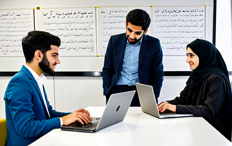 **

A vibrant, modern co-working space in Tehran. Young Iranian entrepreneurs (men and women) are collaborating on laptops, whiteboards filled with Farsi script, and engaging in lively discussions. Everyone is fully clothed in modest, contemporary professional attire appropriate for a tech startup - hijabs, tailored jackets, long-sleeved shirts, slacks, and skirts. Bright, natural lighting. Safe for work. Perfect anatomy, correct proportions, well-formed hands, natural poses. High-resolution, professional photography, 8k. Focus on the energy and innovation.

**
